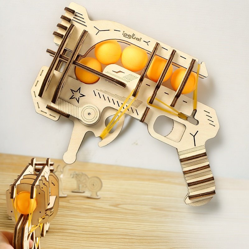 Table Tennis Launcher - Ahşap Kendin Yap Monte Edilen Lastik