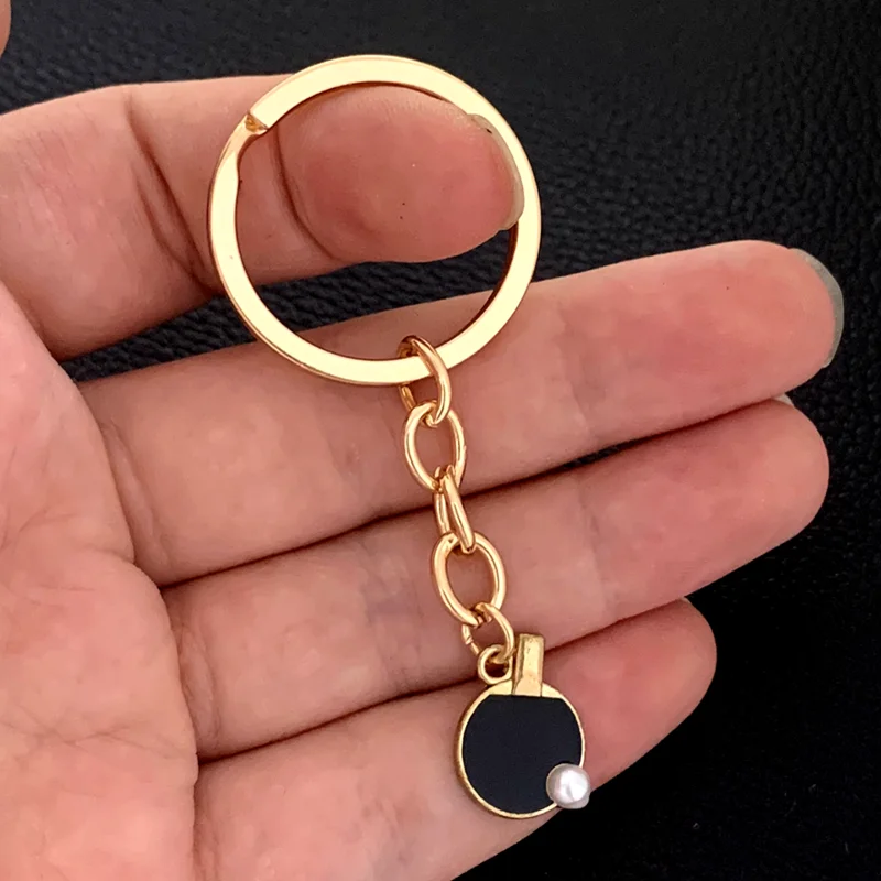 Table Tennis Keychain - Siyah Kırmızı spor masa tenisi tenis