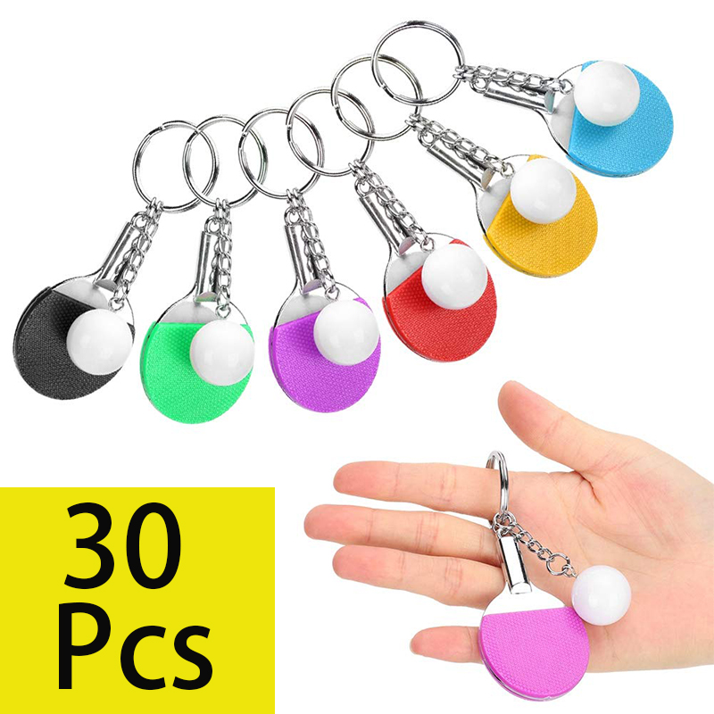 Table Tennis Keychain - 30 adet Mini Masa Tenisi Raketi